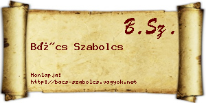 Bács Szabolcs névjegykártya