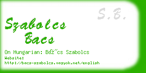 szabolcs bacs business card